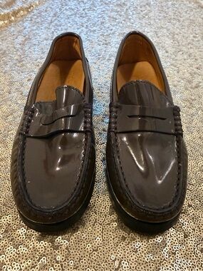 Kids Tods Junior Brown Patent Leather Loafers US 12/EU 30 Originally $350